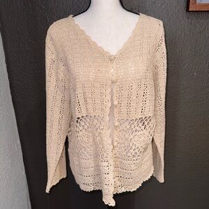 Grandma Core Tiara International Women's Beige Sweater